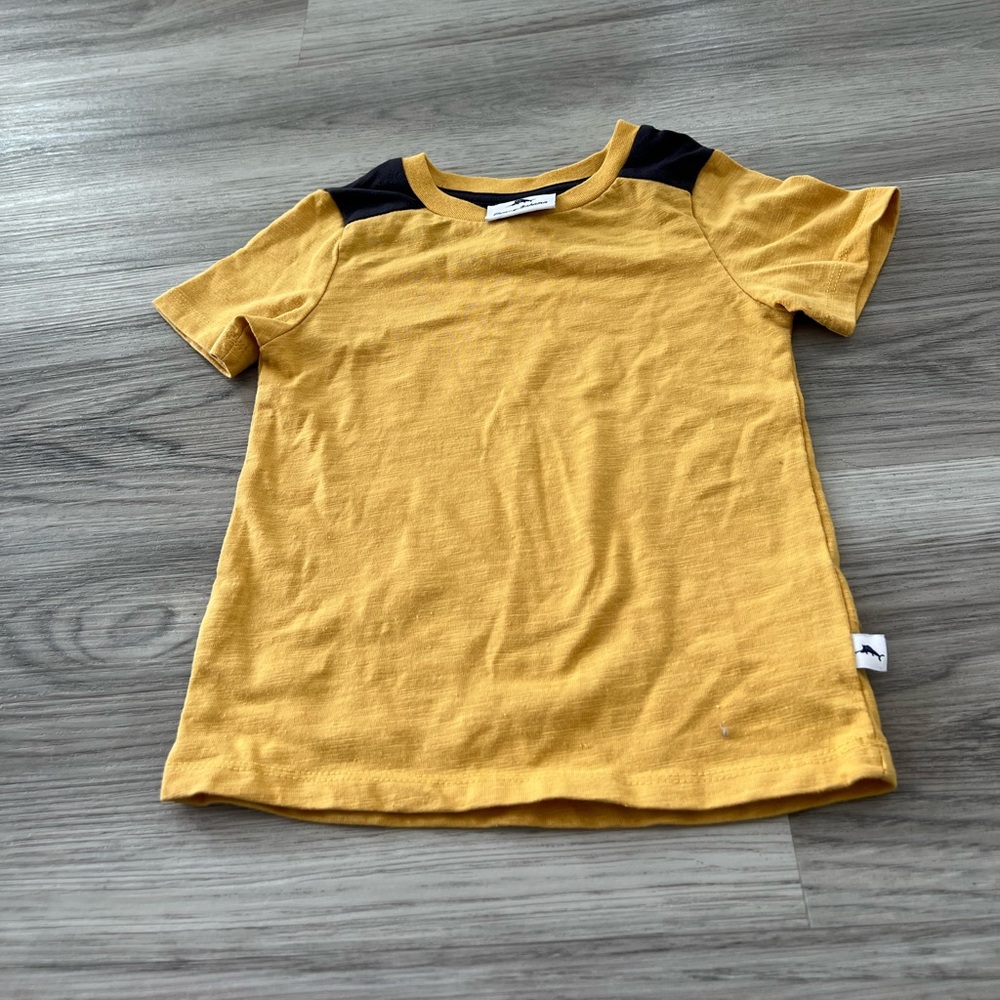 Kids Mustard Yellow T-Shirt with Black Accents